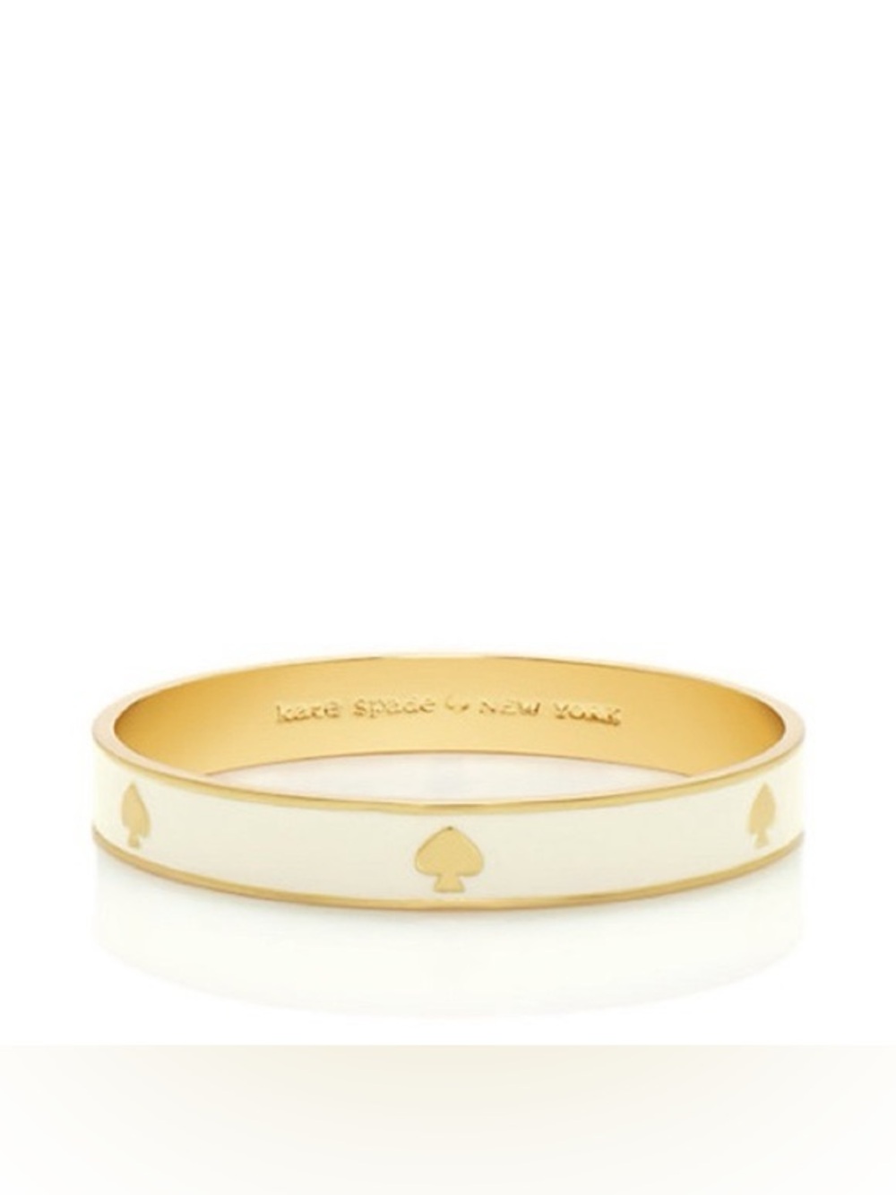 Kate Spade Cream Enamel Gold Tone Spade Bangle Bracelet